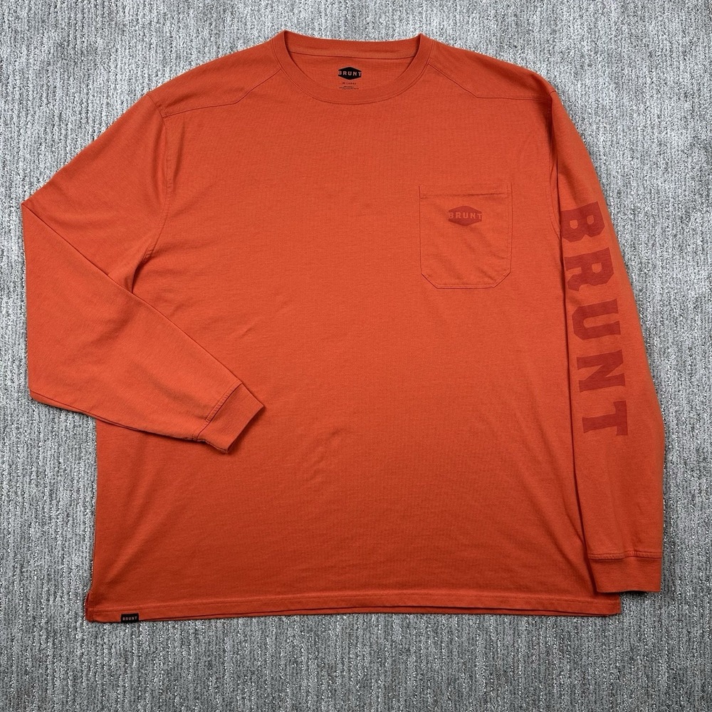 Brunt Shirt Mens 4XL THE MARTIN‎ LONG SLEEVE POCKET TEE Orange Workwear